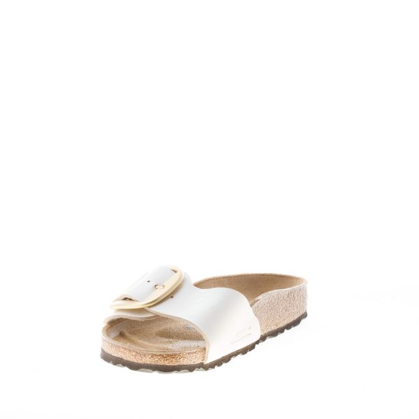 BIRKENSTOCK donna sandalo ciabatta Madrid Big Buckle in Birko-Flor PEARL WHITE con fibbia - immagine 6