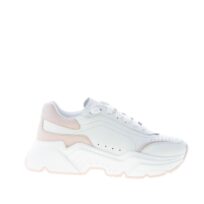 DOLCE & GABBANA donna sneaker Daymaster in pelle nappata BIANCO piĂą rosa polvere