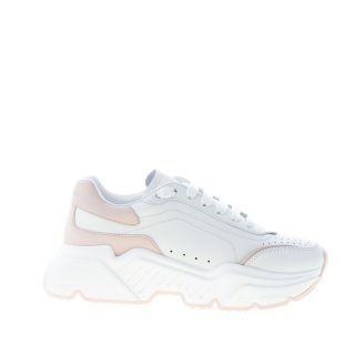 DOLCE & GABBANA donna sneaker Daymaster in pelle nappata BIANCO più rosa polvere
