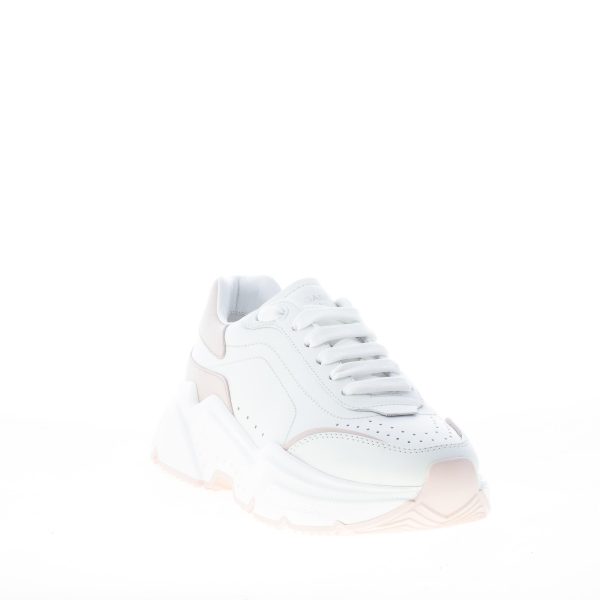 DOLCE & GABBANA donna sneaker Daymaster in pelle nappata BIANCO più rosa polvere - immagine 2