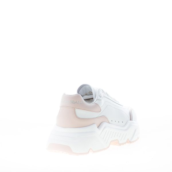 DOLCE & GABBANA donna sneaker Daymaster in pelle nappata BIANCO più rosa polvere - immagine 3