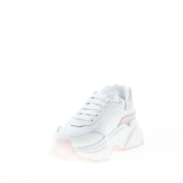 DOLCE & GABBANA donna sneaker Daymaster in pelle nappata BIANCO più rosa polvere - immagine 6