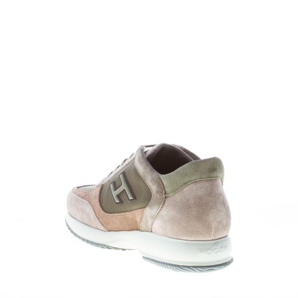 HOGAN uomo Interactive sneaker in camoscio e tessuto GRIGIO più marrone e verde - immagine 4
