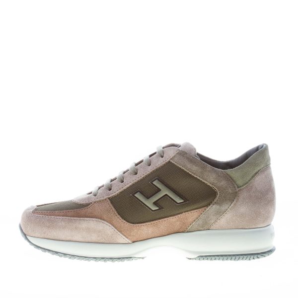 HOGAN uomo Interactive sneaker in camoscio e tessuto GRIGIO più marrone e verde - immagine 5