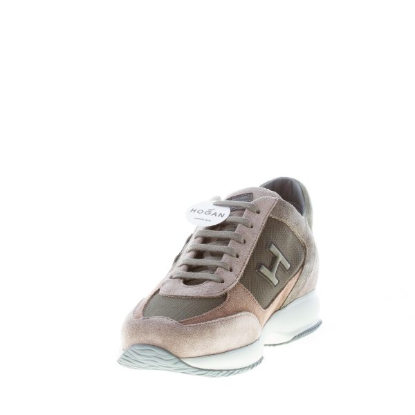 HOGAN uomo Interactive sneaker in camoscio e tessuto GRIGIO più marrone e verde - immagine 6