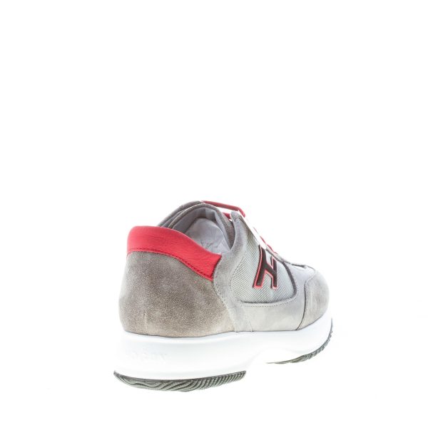 HOGAN uomo Interactive sneaker in camoscio e tessuto GRIGIO più rosso - immagine 3