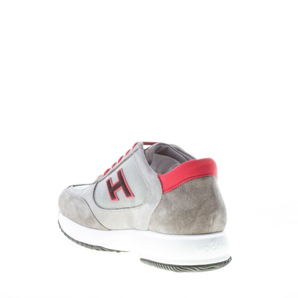 HOGAN uomo Interactive sneaker in camoscio e tessuto GRIGIO più rosso - immagine 4