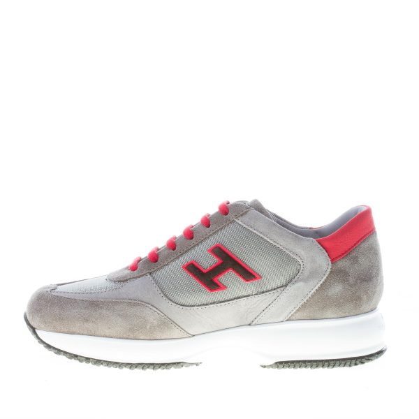 HOGAN uomo Interactive sneaker in camoscio e tessuto GRIGIO più rosso - immagine 5