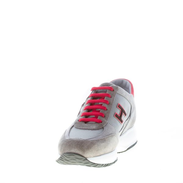 HOGAN uomo Interactive sneaker in camoscio e tessuto GRIGIO più rosso - immagine 6