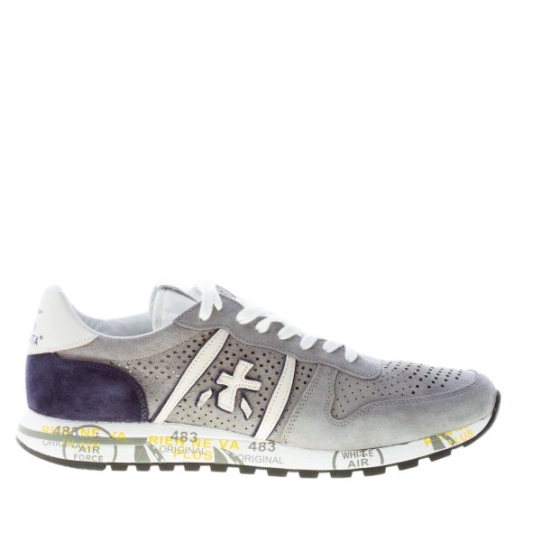 PREMIATA uomo sneaker Eric 6141 in camoscio traforato GRIGIO più blu