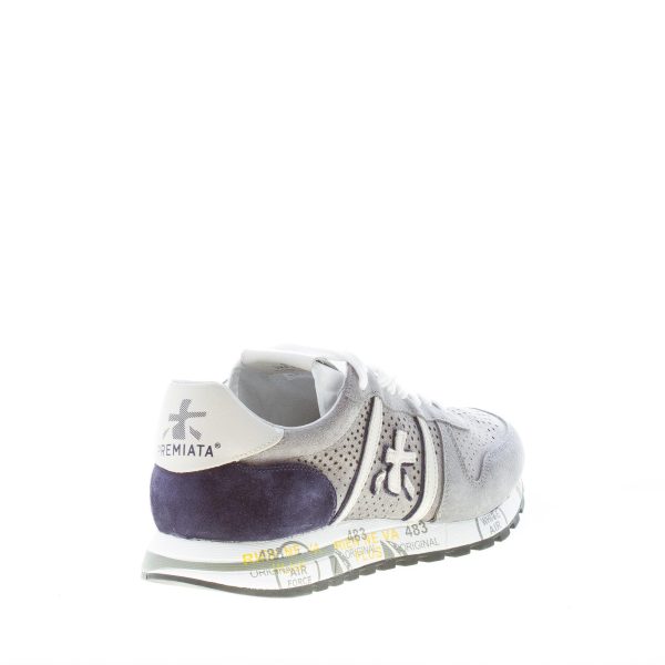 PREMIATA uomo sneaker Eric 6141 in camoscio traforato GRIGIO più blu - immagine 3