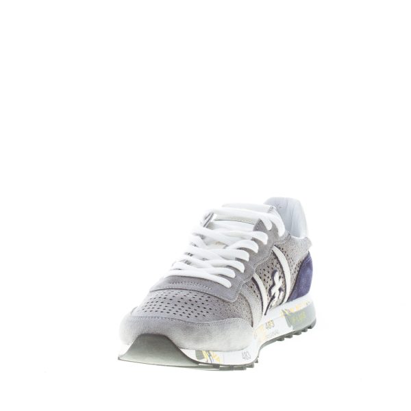 PREMIATA uomo sneaker Eric 6141 in camoscio traforato GRIGIO più blu - immagine 6