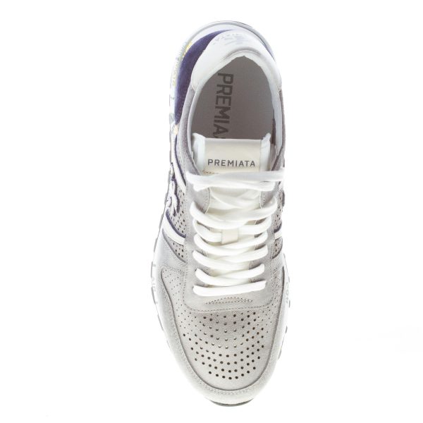 PREMIATA uomo sneaker Eric 6141 in camoscio traforato GRIGIO più blu - immagine 7