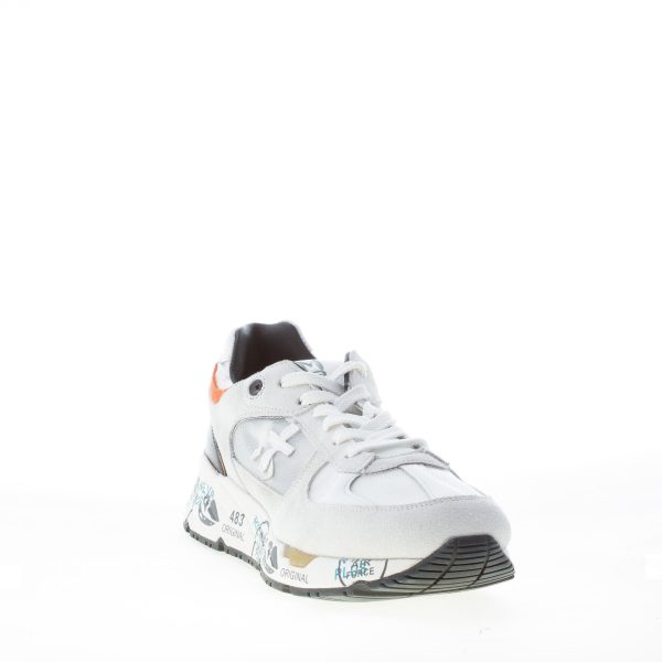 PREMIATA uomo sneaker Mase 5685 in camoscio e tessuto trasparente BIANCO più nero - immagine 2