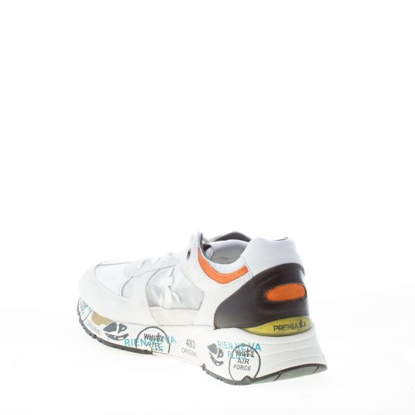 PREMIATA uomo sneaker Mase 5685 in camoscio e tessuto trasparente BIANCO più nero - immagine 4