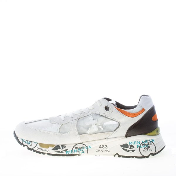 PREMIATA uomo sneaker Mase 5685 in camoscio e tessuto trasparente BIANCO più nero - immagine 5