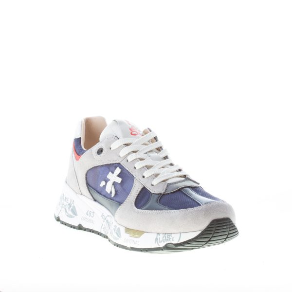PREMIATA uomo sneaker Mase 6154 in camoscio GRIGIO e tessuto a rete BLU - immagine 2