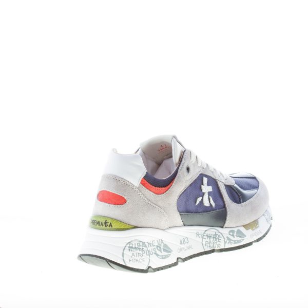 PREMIATA uomo sneaker Mase 6154 in camoscio GRIGIO e tessuto a rete BLU - immagine 3