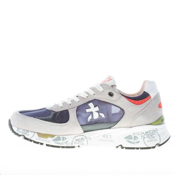 PREMIATA uomo sneaker Mase 6154 in camoscio GRIGIO e tessuto a rete BLU - immagine 5