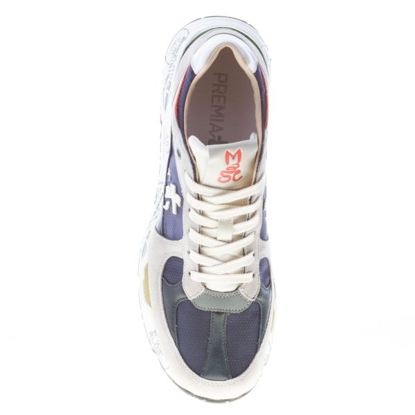 PREMIATA uomo sneaker Mase 6154 in camoscio GRIGIO e tessuto a rete BLU - immagine 7