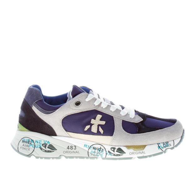 PREMIATA uomo sneaker Mase 6155 in camoscio GRIGIO e tessuto nylon BLU