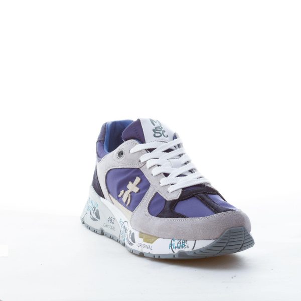PREMIATA uomo sneaker Mase 6155 in camoscio GRIGIO e tessuto nylon BLU - immagine 2