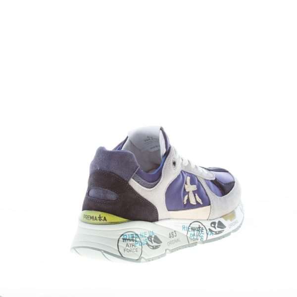 PREMIATA uomo sneaker Mase 6155 in camoscio GRIGIO e tessuto nylon BLU - immagine 3
