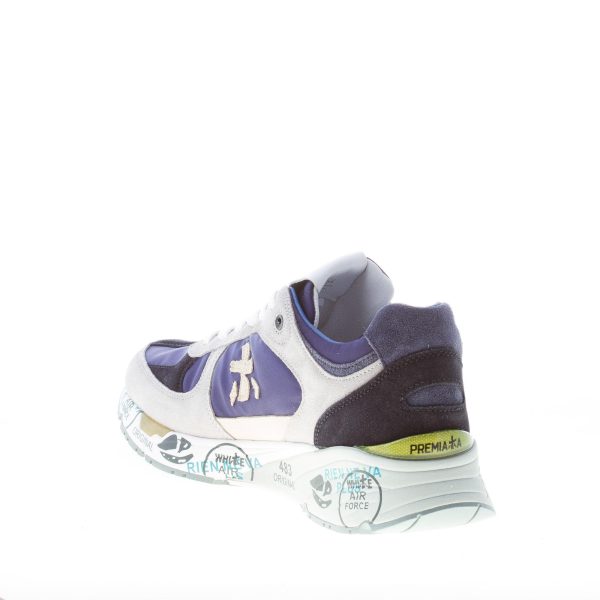 PREMIATA uomo sneaker Mase 6155 in camoscio GRIGIO e tessuto nylon BLU - immagine 4
