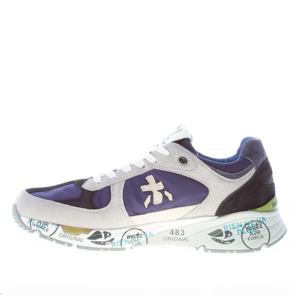 PREMIATA uomo sneaker Mase 6155 in camoscio GRIGIO e tessuto nylon BLU - immagine 5