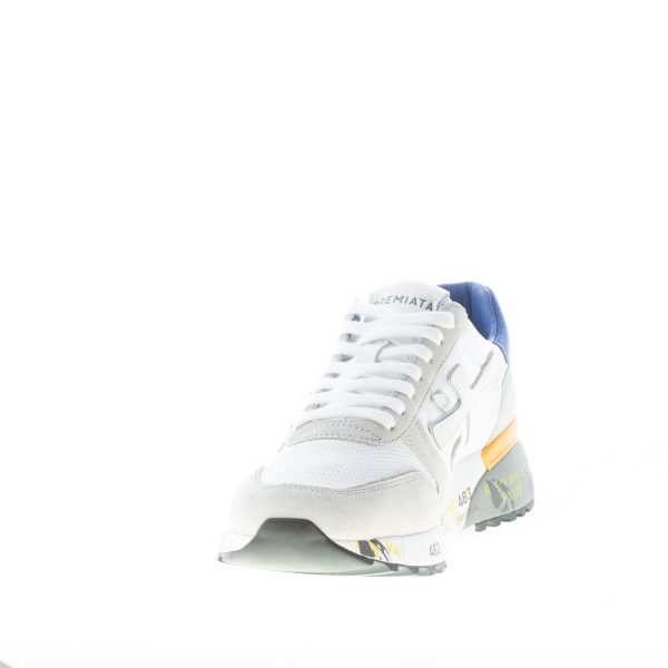 PREMIATA uomo sneaker Mick 6168 in tessuto tecnico BIANCO e camoscio BLU e GRIGIO - immagine 6