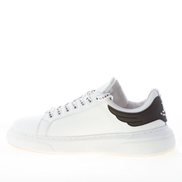 JOHN RICHMOND uomo sneaker in pelle BIANCO e nero con logo lettering - immagine 5
