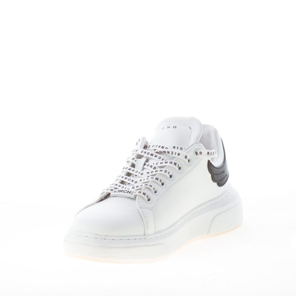 JOHN RICHMOND uomo sneaker in pelle BIANCO e nero con logo lettering - immagine 6
