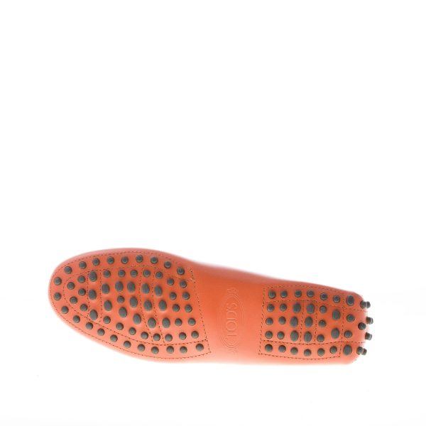 TOD'S donna mocassino gommini Kate in pelle ARANCIONE CLAY con catena - immagine 8