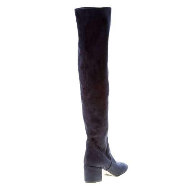 IDEE DE POINTE donna stivale elasticizzato sopra al ginocchio in camoscio BLU. Tacco 5 cm - immagine 3