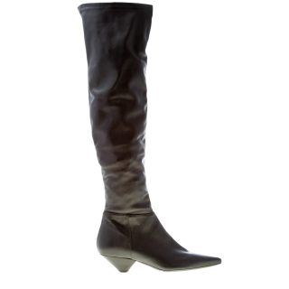 ETTORE LAMI donna stivale sopra il ginocchio in eco-pelle elasticizzata NERO. Tacco 4 cm