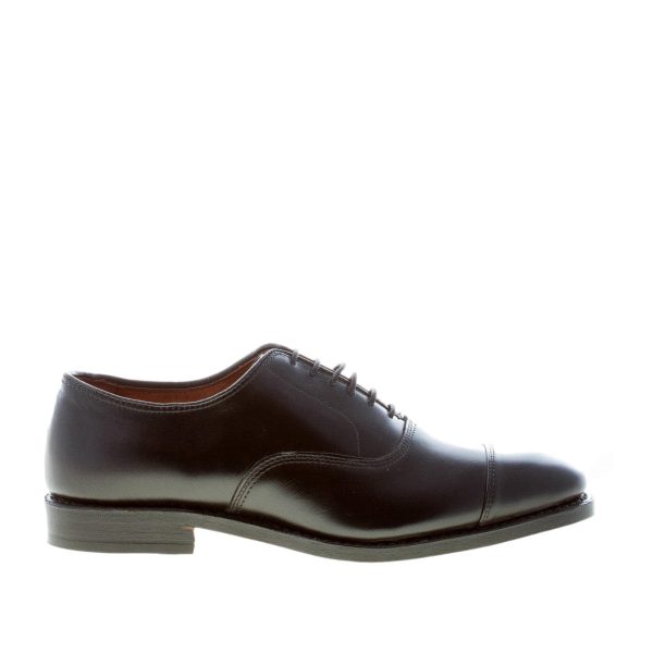ALLEN EDMONDS uomo Park Avenue scarpa oxford in pelle NERO cap-toe. Suola cuoio