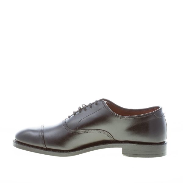 ALLEN EDMONDS uomo Park Avenue scarpa oxford in pelle NERO cap-toe. Suola cuoio - immagine 5