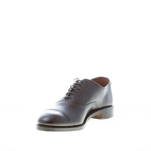 ALLEN EDMONDS uomo Park Avenue scarpa oxford in pelle NERO cap-toe. Suola cuoio - immagine 6
