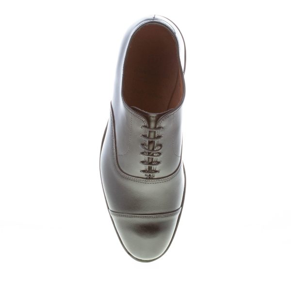ALLEN EDMONDS uomo Park Avenue scarpa oxford in pelle NERO cap-toe. Suola cuoio - immagine 7
