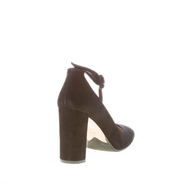 ANNA F. donna decolletè in camoscio NERO con cinturino alla caviglia. Tacco 9,5 - immagine 3