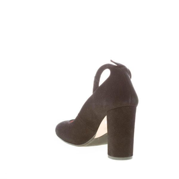 ANNA F. donna decolletè in camoscio NERO con cinturino alla caviglia. Tacco 9,5 - immagine 4