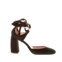 ANNA F. donna scarpa d'Orsay in camoscio NERO con laccio alla caviglia. Tacco 9