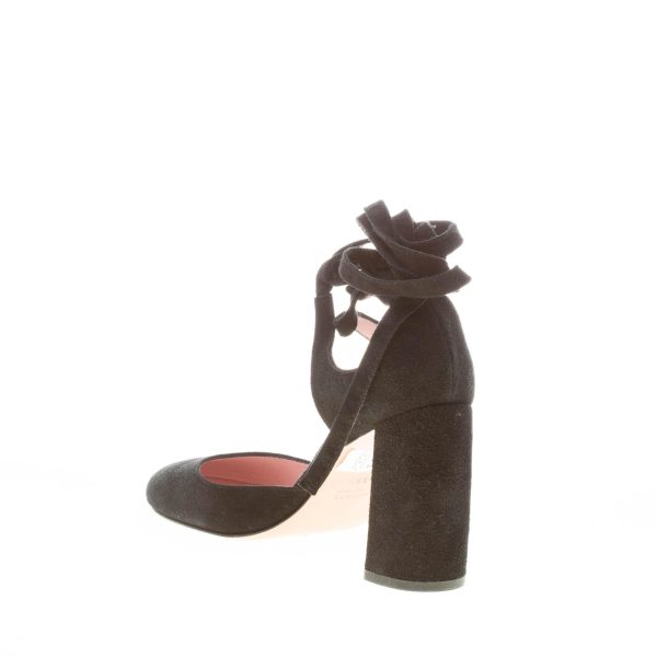 ANNA F. donna scarpa d'Orsay in camoscio NERO con laccio alla caviglia. Tacco 9 - immagine 4