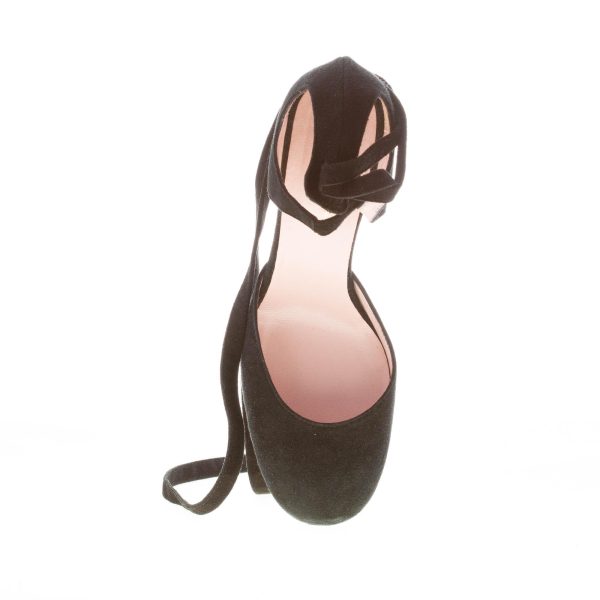 ANNA F. donna scarpa d'Orsay in camoscio NERO con laccio alla caviglia. Tacco 9 - immagine 7