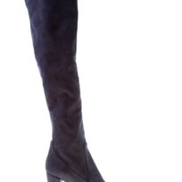 ANNA F. donna stivale elasticizzato sopra al ginocchio in camoscio BLU. Tacco 8,5 cm