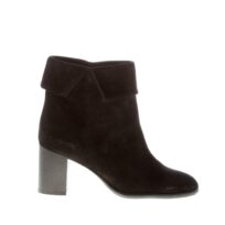 ANNA F. donna stivaletto slip-on in camoscio NERO. Tacco 6,5 cm