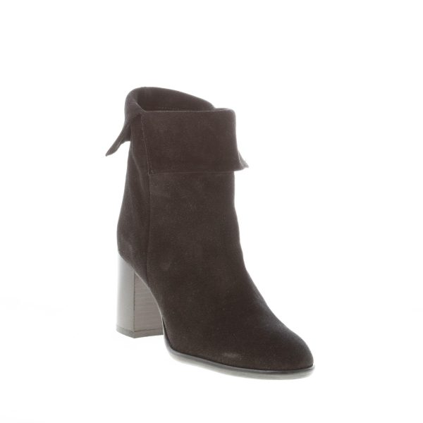 ANNA F. donna stivaletto slip-on in camoscio NERO. Tacco 6,5 cm - immagine 2