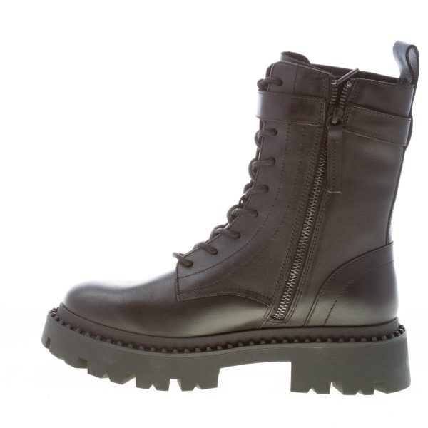 ASH donna stivaletto biker Gena in pelle NERO con lacci e zip - immagine 5