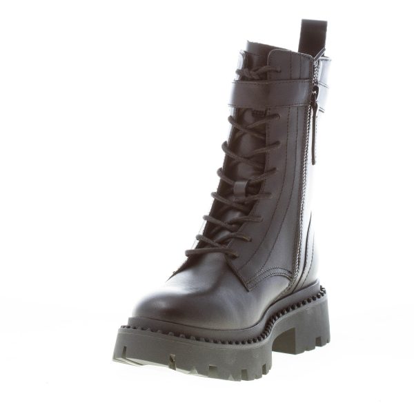 ASH donna stivaletto biker Gena in pelle NERO con lacci e zip - immagine 6