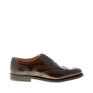 CHURCH'S donna Burwood WG scarpa oxford in pelle spazzolata MARRONE. Suola gomma